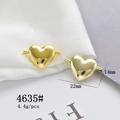 Macro shot of 22x14mm golden heart charms with side loops for DIY jewelry making - Gold Heart Pendant (4635#)