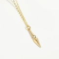 Golden ninja kunai pendant necklace with textured handle and polished O-chain finish - Kunai/Cone