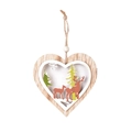 Christmas heart-shaped wooden cutout pendant featuring forest reindeer and tree scene - 10*10CM / Heart Reindeer Style