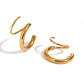 Boucles d'oreilles créoles à double spirale en plaqué or 18 carats au fini poli - Doré