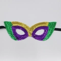 Masquerade feest pailletten masker, groen goud paars carnaval oogmasker voor feesten. - Pailletten Paars Stijl B