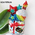 Grand ballon gâteau et boîte cadeau 62x109cm pour décoration de fête d'anniversaire - Gâteau cadeau d'anniversaire