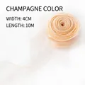 Champagne chiffon ribbon, 4cm width and 10m length, for Christmas tree and cake decoration - Fishtail Ribbon Champagne