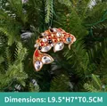 Colorful rhinestone fish Christmas ornament on tree branch, 9.5x7cm holiday decoration - Style 01-Fish Shape
