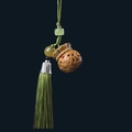 Argentine green sandalwood money bag pendant with green tassels and beads - Green Sandalwood Money Bag / Approx. 2.1*2.1cm, Without Incense Pills