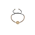 Bracciale intrecciato bohémien regolabile con ciondolo Madonna e perle tricolore - Catena di perline colorate miste