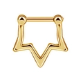 Golden star shaped stainless steel septum ring and body piercing jewelry accessory - Gold Five-pointed Star