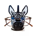 Wooden zebra eyeglass holder stand with black and white stripes for desk display - Zebra