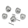 Irregular silver stainless steel spacer beads 5x4.5mm with 2mm hole for DIY jewelry - Style E / Steel