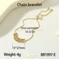 Golden MAMA chain bracelet with crescent moon zircon charm and adjustable closure for gifts - BR1997-E (MOM Moon)