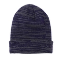 Close-up of purple and grey mixed knit texture on a folded winter beanie cap - L (58-62cm) / Blue Grey Marl