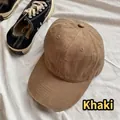 Classic washed cotton baseball cap in khaki finish with six-panel design and curved brim - Adult Style (54-59cm) / Khaki