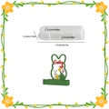 Moule en silicone lapin de Pâques avec support en résine verte et mesures précises - Base Ovale 1 Trou 002