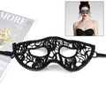Elegant black lace masquerade eye mask for women with intricate floral patterns - 010 Flat Head