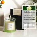 Gardenia scented candle with glass dome, 160g soy wax and essential oils in black box - Gardenia
