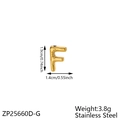 Polished gold stainless steel bubble letter F pendant for DIY jewelry making charm - Letter-F