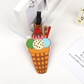 Ice cream cone luggage tags in orange, green, and blue with black rubber straps - Ice Cream