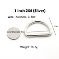 Silberner 30mm D-Ring Metallverschluss mit 3,8mm Draht für Taschen und Kleidung - 1 Zoll (Innen 30mm) / Silber