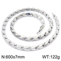 Zilveren roestvrijstalen drakenbot ketting 600x7mm 122g voor heren in hiphop stijl - Zilveren Ketting