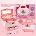 Coffret maquillage princesse rose matelassé avec plateaux pliables et pinceaux pour filles - Boîte de Beauté Multifonctionnelle Moderne