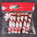 Set of 6 red and white striped Christmas tree candy cane hanging ornaments in packaging - Set of 6 / Red