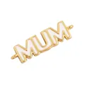 Gold-plated MUM charm with white enamel for DIY jewelry making and bracelet connectors - Gold Plated MUM Letter White Enamel / L375146-White