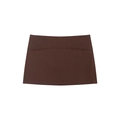 Minifalda minimalista de cintura alta en color marrón oscuro con corte recto elegante - XS / café