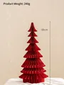 Red honeycomb paper Christmas tree ornament for 2025 holiday decor, 60cm tall - Red Christmas Tree - Small