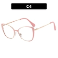 Roségoldene Cat-Eye-Brillenfassung mit Blaulichtfilter für Damen, Modellvariante C4 - Rosa