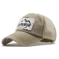 Cappellino trucker Explorer kaki vintage con rete e ricamo montagna ricamato - Cachi