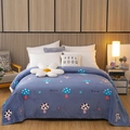 Couverture épaisse en flanelle bleue avec motif de champignons et pois pour chambre - Champignon bleu