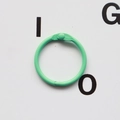 Mint green painted metal loose-leaf ring with a hinged opening for DIY crafts - Mint Green