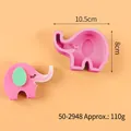 Moule en silicone éléphant 3D et modèle fini, taille 10,5x8cm pour bricolage manuel - Style Éléphant Rose (50-2948-A)