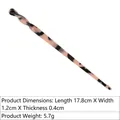 Acetaat haarspeld met roze en zwart marmerpatroon, spiraal top, 17,8 cm lang - Licht Schildpad