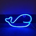 Blue whale LED neon light sign with mounting holes for creative wall decoration - Whale Blue