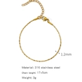 1.2mm gold plated 316 stainless steel thin textured chain bracelet with lobster clasp - Starry Sky Chain (ZHSLG39)