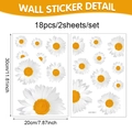 18pcs white daisy PVC window stickers set with 30x20cm sheets for home wall decoration - White Daisy Style (CT24Y11695T_R)