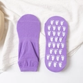 Purple non-slip trampoline socks with white footprint silicone grips on the bottom - Adult Size (EU 35-42) / Medium Purple