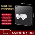 Transparente selbstklebende Doppel-Hakenhalterung für Stecker mit 5,8 cm Basis - Kristall Stecker Haken / 5,8*5,8 cm (36 Seide)