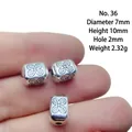 Silver retro clover beads for jewelry making, 7x10mm spacer charms for necklaces - 36# (Clover Pattern)