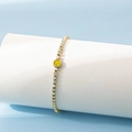 Pulsera de acero inoxidable bañada en oro de 18K con circón amarillo y cristales - Junio / Alejandrita