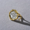 Detailed close-up of retro coin ring with golden finish and elegant white pearl accent - Gold Plated Brass/Pearl / 1PC Gold Open Ring