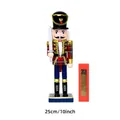 Classic 10 inch red plaid nutcracker soldier with silver sword and red gift box - Soldier with Sword(R2521)