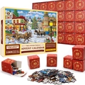 Calendrier de l'Avent de Noël avec puzzle de 1008 pièces et 24 boîtes en thème rouge - Style sd30 (70x50cm)