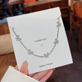 Collana a farfalla scintillante con cristalli di zircone su catena placcata argento - Argento