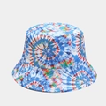 Detailed close-up of multi-color tie-dye patterns and fabric texture on a bucket hat - M (56-58cm) / Color 3