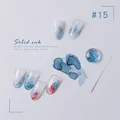 Sneldrogende aquarel nagelinkt #15 met een diepblauw marmeren rookeffect - 4# (Inkt Stijl)