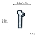 Toppa ricamata a forma di cerniera nera e bianca con dimensioni 7.5x3.6cm per fai da te - 11786 (7.5x3.6cm/1.01g)