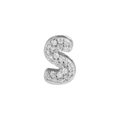 Mini bubble-style silver alphabet letter S zircon pendant for DIY jewelry bracelets - Letter S / Silver