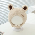 Détail du bonnet d'hiver pour bébé avec tissu en peluche doux et oreilles d'ours - 6 mois - 2 ans / Beige